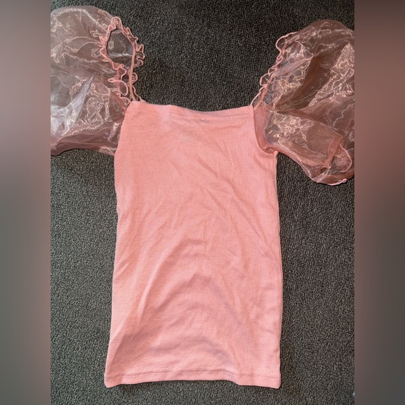 ASOS- New Look organza sleeve top in pink brand new never worn - Picture 9 of 9